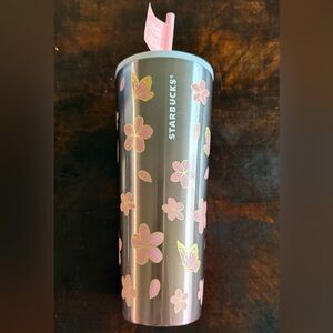 Starbucks Pink and Gold Cherry Blossom Tumbler